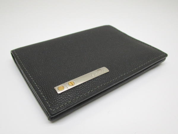 2279 カルティエ カードケース サントス レザー ブラック 名刺入れ - 画像 (2)