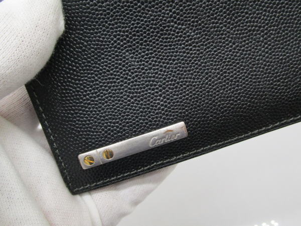 2279 カルティエ カードケース サントス レザー ブラック 名刺入れ - 画像 (6)