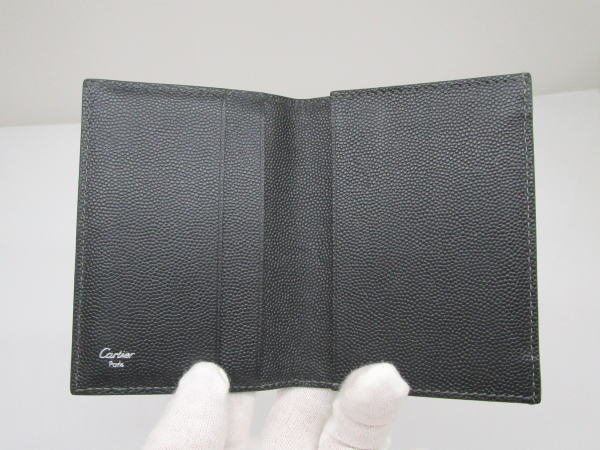 2279 カルティエ カードケース サントス レザー ブラック 名刺入れ - 画像 (7)