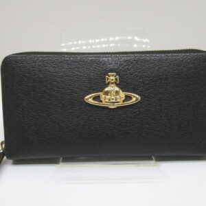 2283　ヴィヴィアンウエストウッド　ラウンドファスナー長財布　レザー　オーブ　ブラック