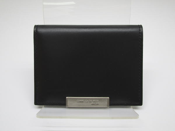 2287 コムサデモードメン カードケース カーフレザー ブラック