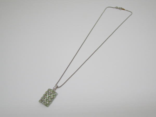 4392 K18WGネックレス キャッツアイ6,5カラット ダイヤモンド0,62カラット - 画像 (2)