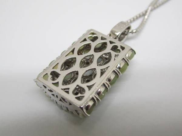 4392 K18WGネックレス キャッツアイ6,5カラット ダイヤモンド0,62カラット - 画像 (6)