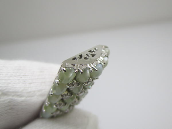 4392 K18WGネックレス キャッツアイ6,5カラット ダイヤモンド0,62カラット - 画像 (8)