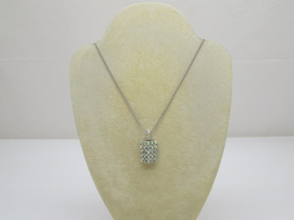 4392 K18WGネックレス キャッツアイ6,5カラット ダイヤモンド0,62カラット - 画像 (9)