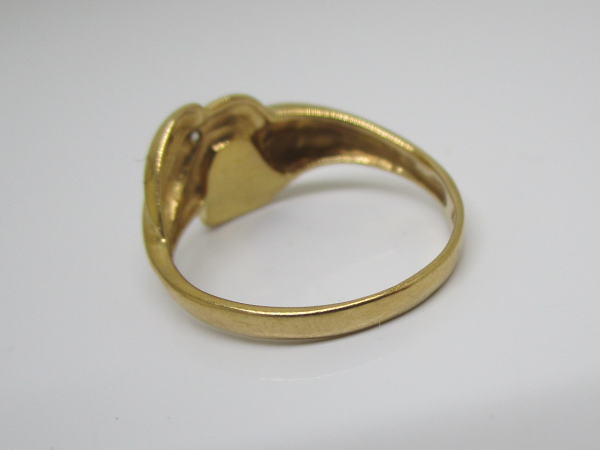 4397 K18リング ハート オニキス ダイヤモンド0,01カラット 11号 - 画像 (3)