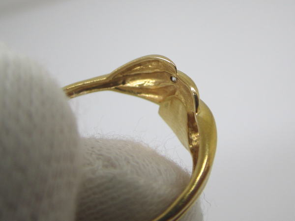 4397 K18リング ハート オニキス ダイヤモンド0,01カラット 11号 - 画像 (9)