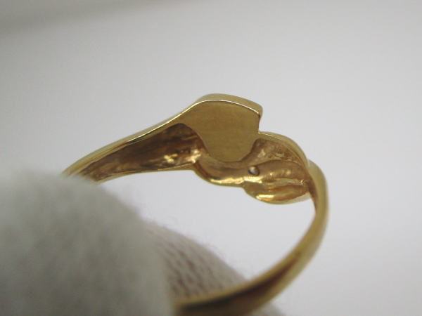 4397 K18リング ハート オニキス ダイヤモンド0,01カラット 11号 - 画像 (10)