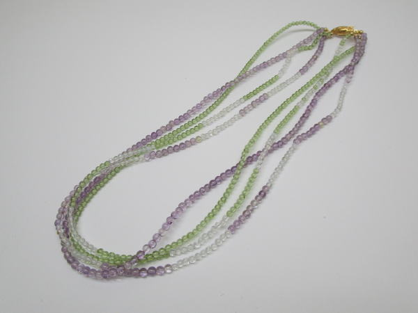 4400 K18ネックレス ペリドット アメシスト クリアストーン - 画像 (2)