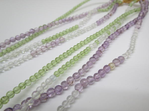 4400 K18ネックレス ペリドット アメシスト クリアストーン - 画像 (3)