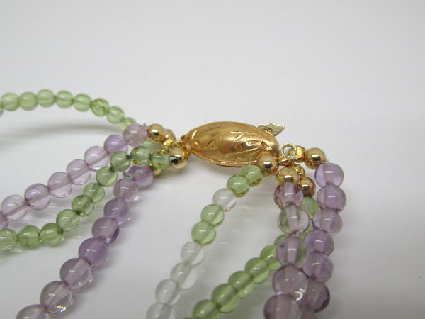 4400 K18ネックレス ペリドット アメシスト クリアストーン - 画像 (5)