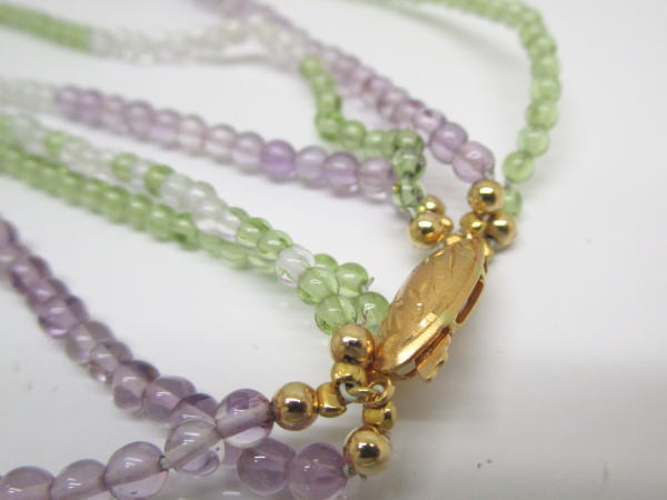 4400 K18ネックレス ペリドット アメシスト クリアストーン - 画像 (6)