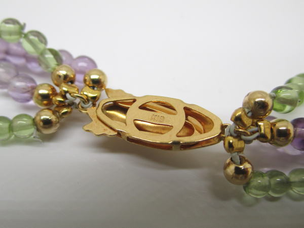 4400 K18ネックレス ペリドット アメシスト クリアストーン - 画像 (7)