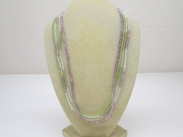 4400 K18ネックレス ペリドット アメシスト クリアストーン - 画像 (10)
