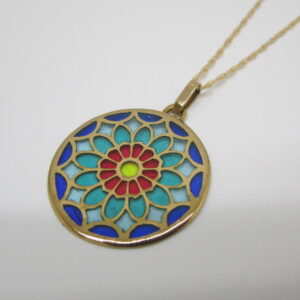 4402　K18ネックレス　ステンドグラス