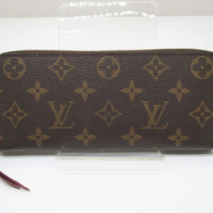 4580　ルイヴィトン　ポルトフォイユクレマンス　モノグラム　M60744　ラウンドファスナー長財布　フューシャ