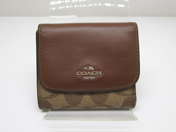 1089 コーチ 3つ折り財布 シグネイチャー レザー
