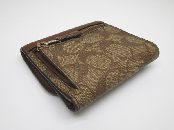 1089 コーチ 3つ折り財布 シグネイチャー レザー - 画像 (3)