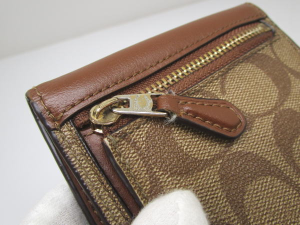 1089 コーチ 3つ折り財布 シグネイチャー レザー - 画像 (5)