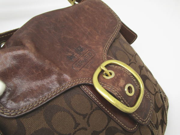 1091 コーチ ショルダーバッグ シグネイチャー 11442 レザー キャンバス - 画像 (5)