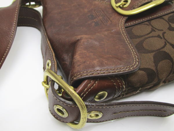 1091 コーチ ショルダーバッグ シグネイチャー 11442 レザー キャンバス - 画像 (6)