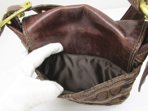 1091 コーチ ショルダーバッグ シグネイチャー 11442 レザー キャンバス - 画像 (8)