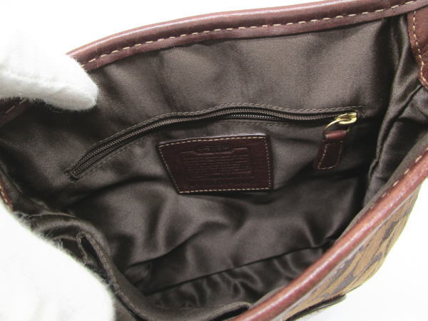 1091 コーチ ショルダーバッグ シグネイチャー 11442 レザー キャンバス - 画像 (9)