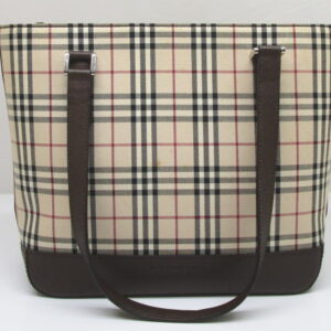 2301　バーバリー　ショルダートートバッグ　ノバチェック　レザー