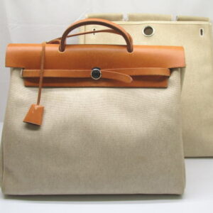 440　エルメス　エールバッグGM　２WAYバッグ　キャンバス　レザー　ショルダーバッグ