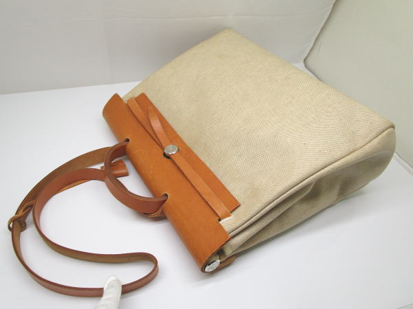 440 エルメス エールバッグGM 2WAYバッグ キャンバス レザー ショルダーバッグ - 画像 (2)