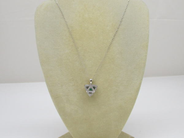 4406 K18WGネックレス エメラルド0,09カラット ダイヤモンド0,26カラット - 画像 (10)