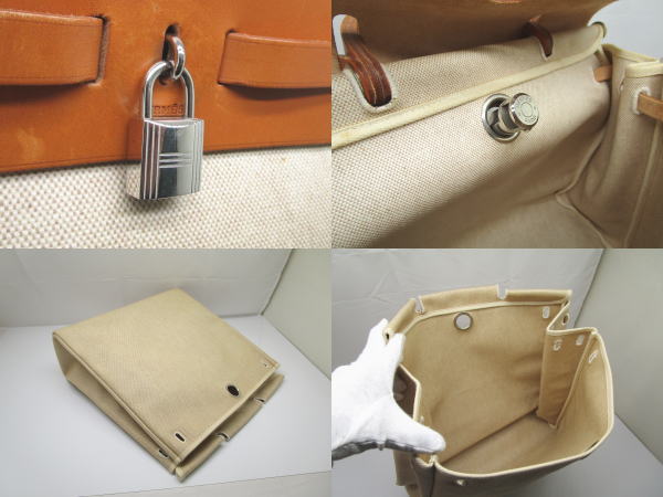 440 エルメス エールバッグGM 2WAYバッグ キャンバス レザー ショルダーバッグ - 画像 (10)