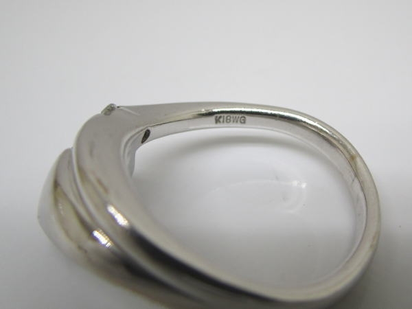 4409 K18WGリング ガーネット ダイヤモンド0,06カラット 12号 - 画像 (4)