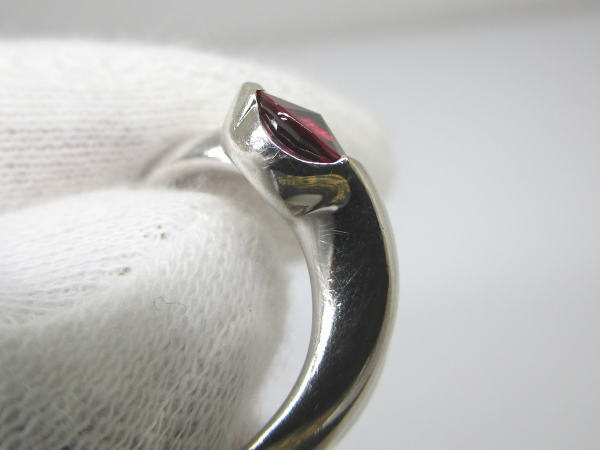 4409 K18WGリング ガーネット ダイヤモンド0,06カラット 12号 - 画像 (10)