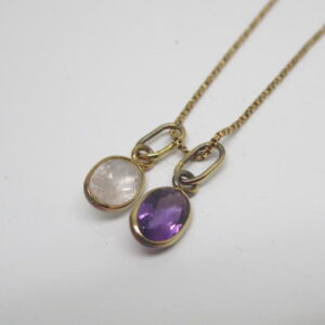 4411 K10ネックレス アメシスト クリアストーン