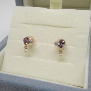 4419　4℃　K10PGピアス　アメシスト　ダイヤモンド　パール