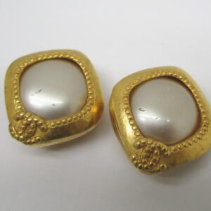 786　シャネル　ココマークイヤリング　イミテーションパール　ヴィンテージ　アンティーク　ゴールドメッキ