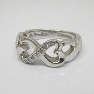 4429　ティファニー　ラビングハートリング　K18WG　ダイヤモンド　10,5号