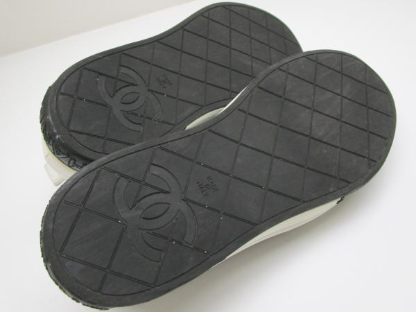 787 シャネル スリッポン マトラッセ G39180 ココマーク サイズ36C 約23cm ホワイト/ブラック - 画像 (5)