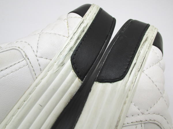 787 シャネル スリッポン マトラッセ G39180 ココマーク サイズ36C 約23cm ホワイト/ブラック - 画像 (10)