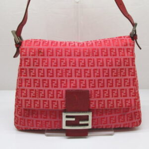 2325　フェンディ　マンマバケット　ズッカライン　キャンバス　レザー　ショルダーバッグ