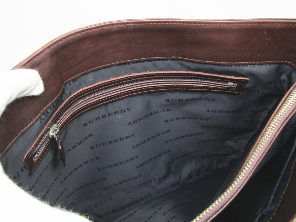 2329 バーバリー トートバッグ チェック キャンバス/レザー ハンドバッグ - 画像 (9)