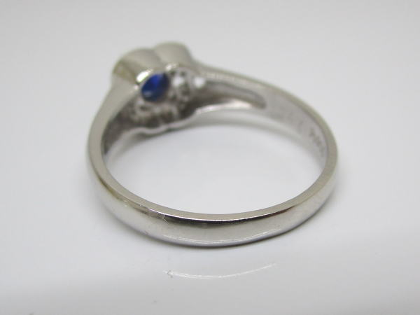 4446 PT900リング サファイア0,47カラット ダイヤモンド0,11カラット 13,5号 - 画像 (3)