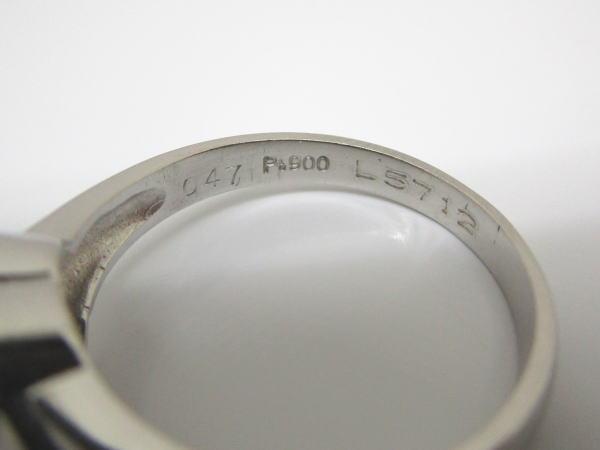 4446 PT900リング サファイア0,47カラット ダイヤモンド0,11カラット 13,5号 - 画像 (4)