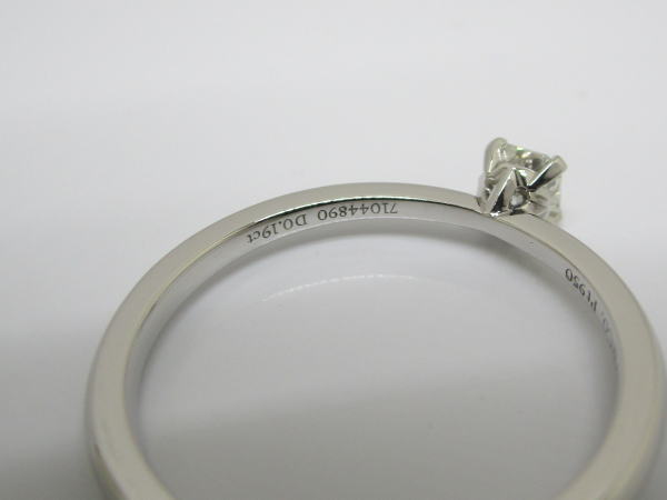 4447 ティファニー PT950リング ダイヤモンド トゥルー 0,19カラット 11号 - 画像 (6)