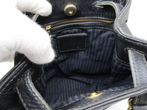 1098 コーチ ショルダーバッグ オールドレザー 4923 ブラック ヴィンテージ - 画像 (10)