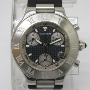 1535　カルティエ　クロノスカフ　クロノグラフ　2424　クォーツ　SS　ラバー