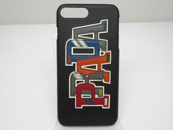 2331 プラダ アイフォンケース7プラス/8プラス 2ZH036 サフィアーノ ブラック ロゴ