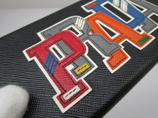 2331 プラダ アイフォンケース7プラス/8プラス 2ZH036 サフィアーノ ブラック ロゴ - 画像 (6)