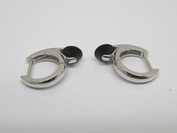 4449 K18WGフープピアス オニキス - 画像 (3)